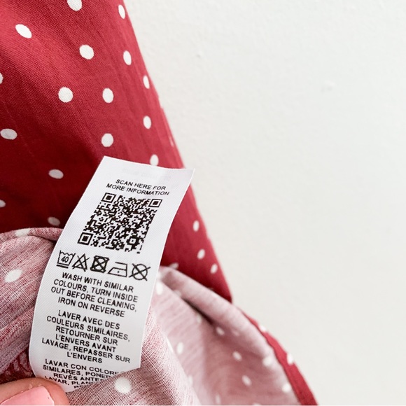 ASOS Design Pink Cotton Polka Dot Babydoll Mini Dress Sz 0 - Picture 13 of 13